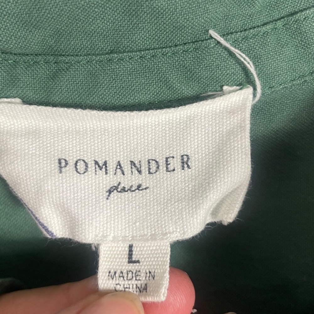 Pomander Place Tuckernuck Green Shirt Dress Size L - Picture 8 of 11